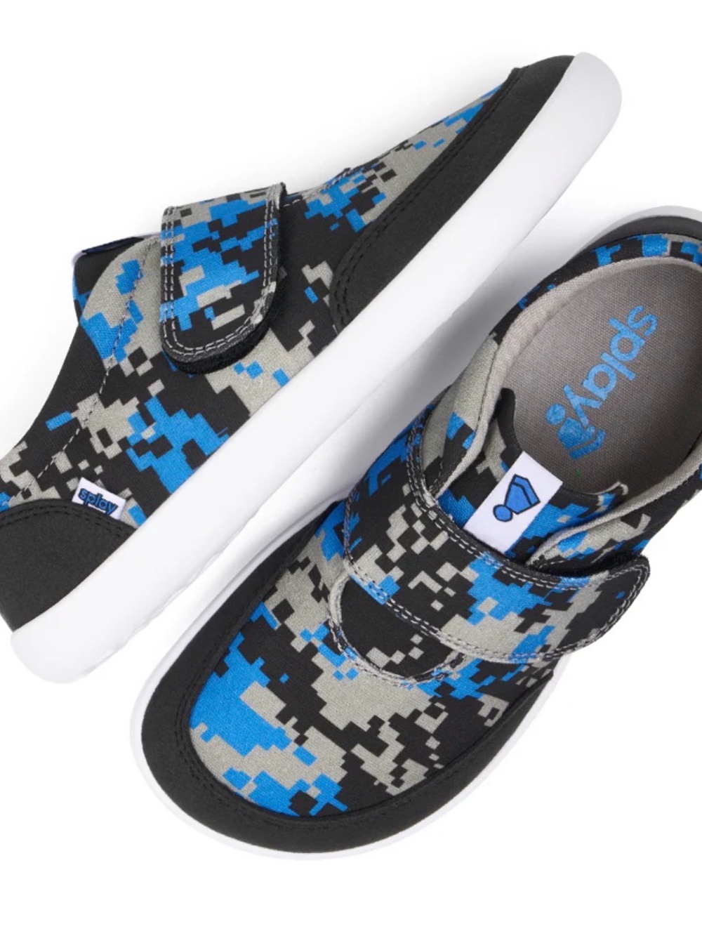 See Kai Run Blue and Gray Digital Camo Kids Sneakers